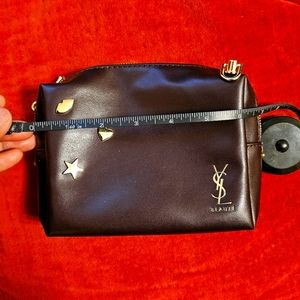 Authentic YSL make up bag/Re-purposed into Crossbody. Burgundy.